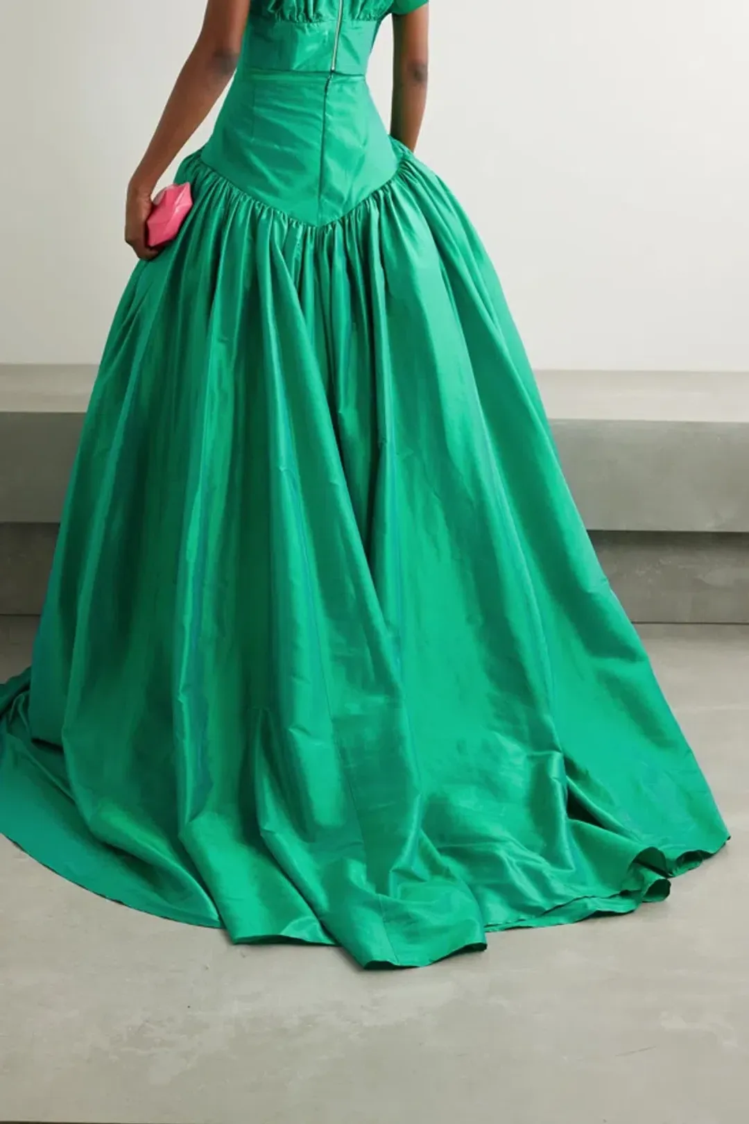 Christopher John Rogers Silk Taffeta Maxi Skirt Green Size 8 for rent on The Volte - main image