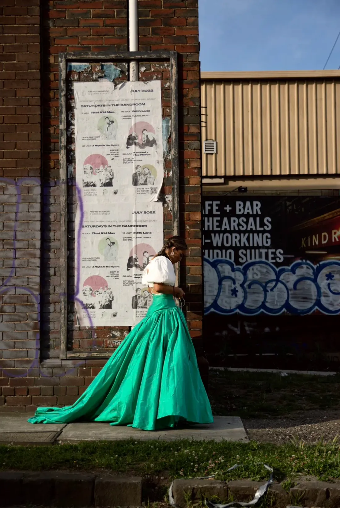 Christopher John Rogers Silk Taffeta Maxi Skirt Green Size 8 for rent on The Volte - main image