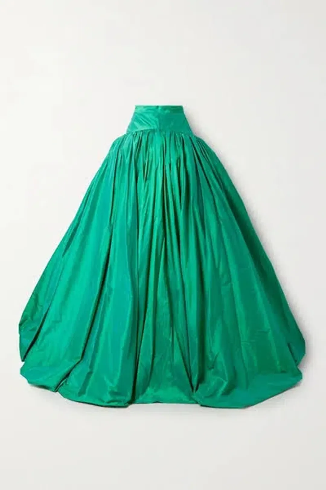 Christopher John Rogers Silk Taffeta Maxi Skirt Green Size 8 for rent on The Volte - main image