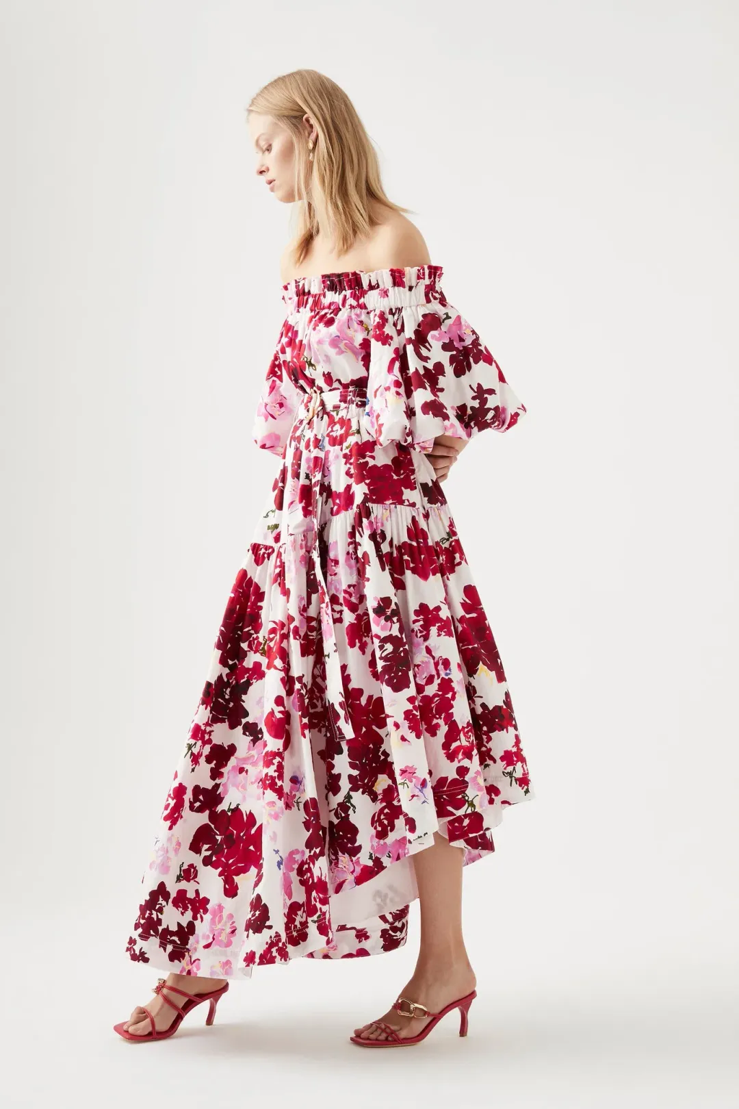 Aje Riviera Midi Dress Print Pink Size AU 16 for rent on The Volte - main image