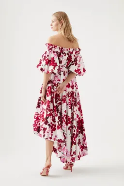 Aje Riviera Midi Dress Print Pink Size AU 16 for rent on The Volte - image 3