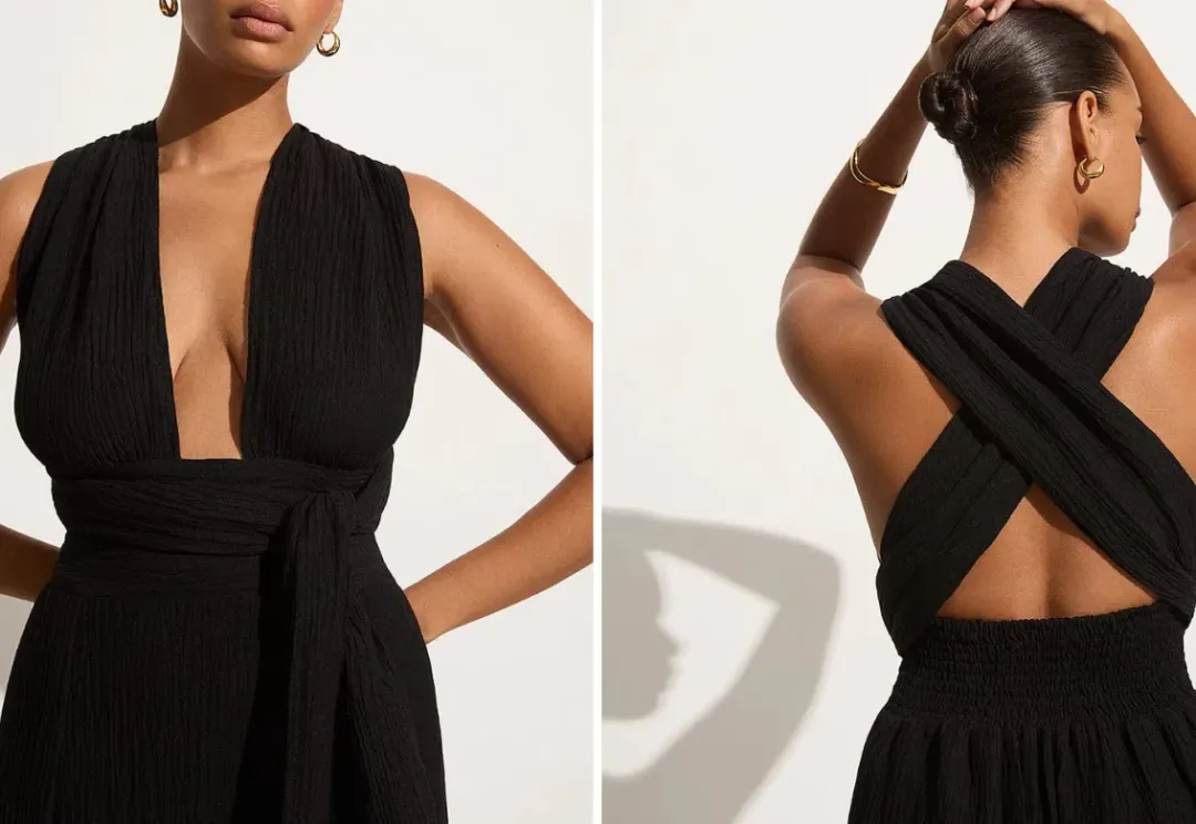 Faithfull The Brand Tropiques Maxi Dress Black Size 12 for rent on The Volte - main image