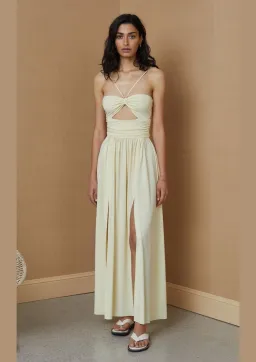 Bec & Bridge Isla Halter Dress Butter Yellow Size AU 10 for rent on The Volte - image 1
