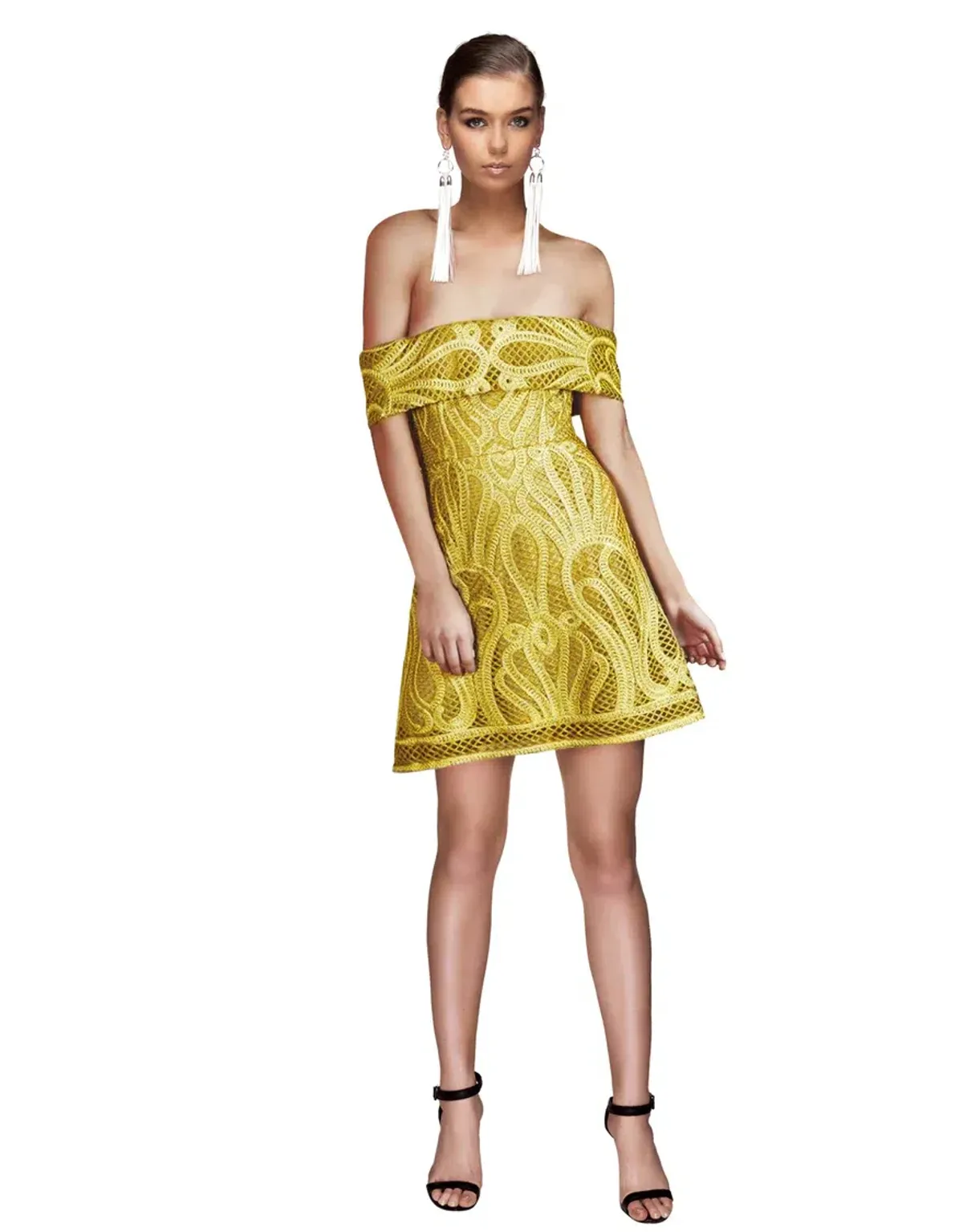 Thurley Ravello Mini Dress Gold Size AU 12 for rent on The Volte - main image