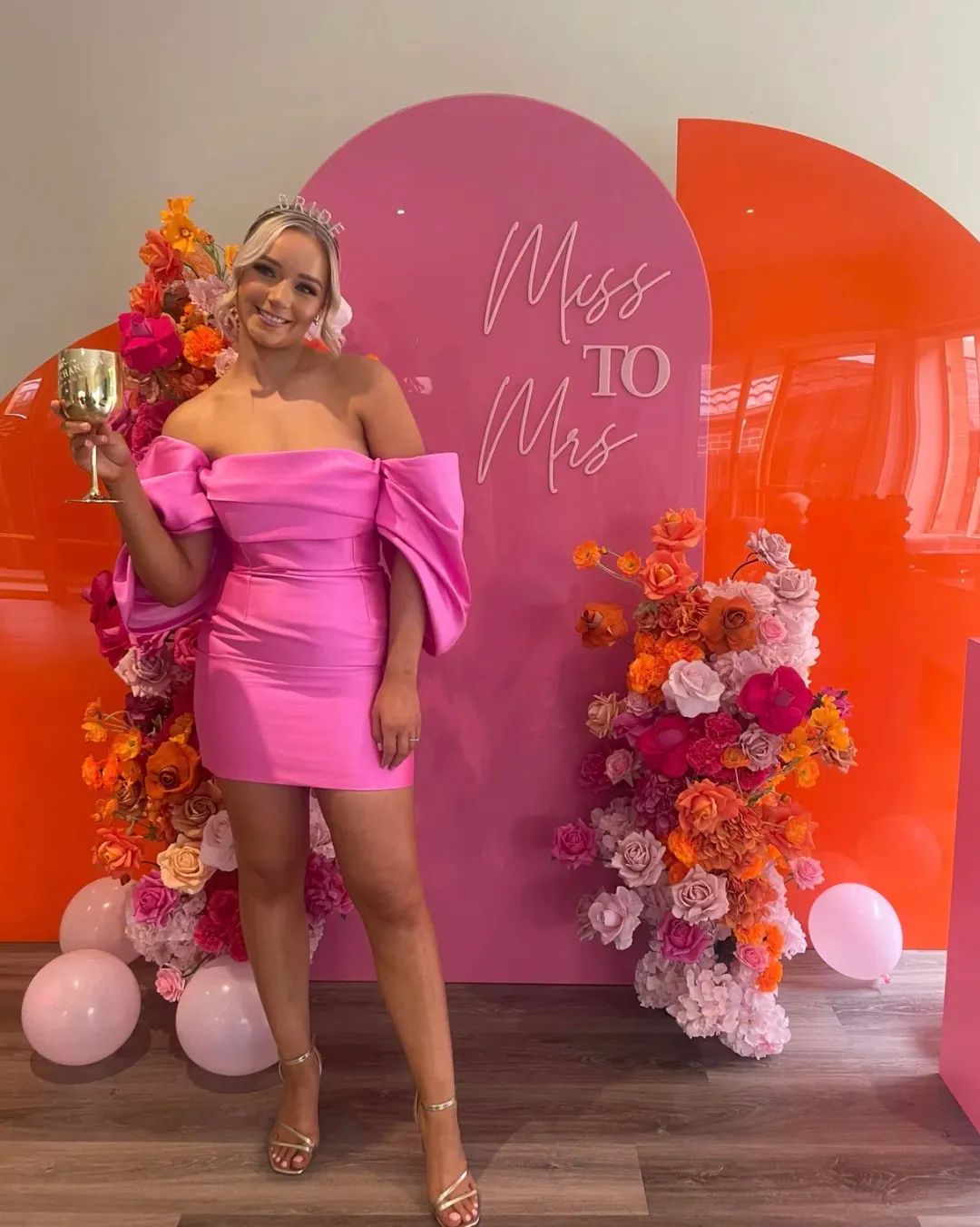 Solace London Elina Mini Dress Pink Size AU 10 for rent on The Volte - main image