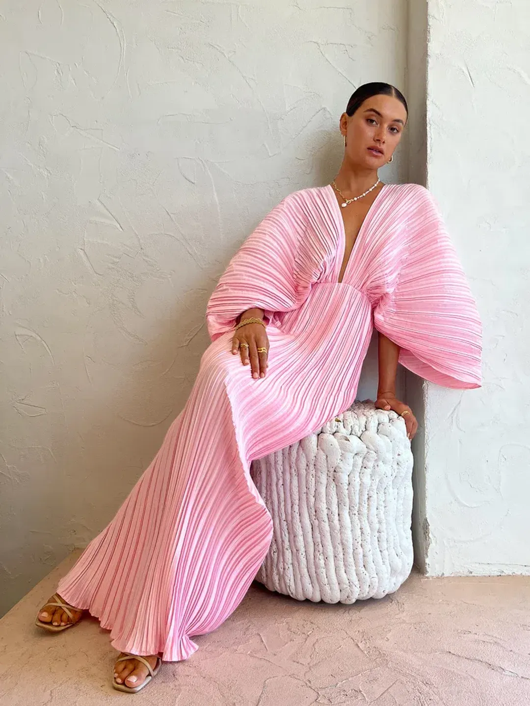 Sonya Gianna Dress In Dusty Rose Pink Size AU 8 for rent on The Volte - main image