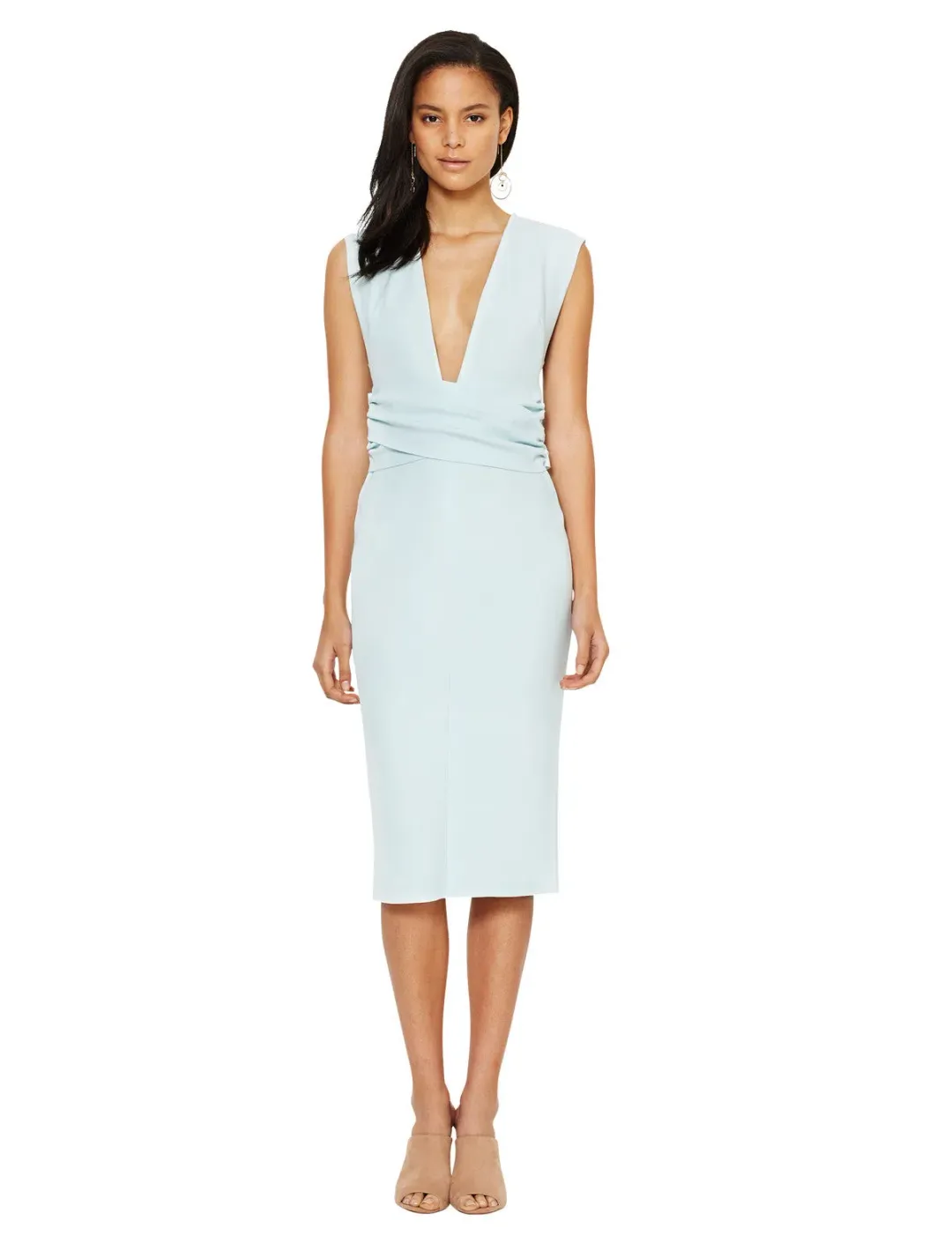Bec & Bridge Salt Lake Wrap Dress Ice Blue Size 8 for rent on The Volte - main image