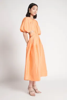 Aje Mimosa Cut Out Midi Dress in Mandarin Size 10 for rent on The Volte - image 1