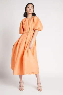 Aje Mimosa Cut Out Midi Dress in Mandarin Size 10 for rent on The Volte - image 2