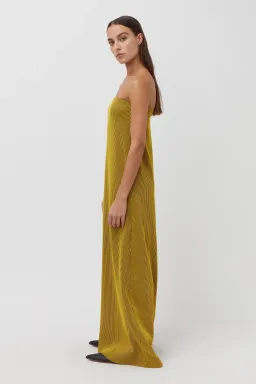 Camilla and Marc Izaro Maxi Dress Yellow Brown Size 10  for rent on The Volte - image 3