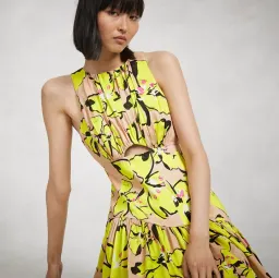 AJE Pelicano Racer Asymmetric Tiered Dress Citrus Bloom Size 10 for rent on The Volte - image 2