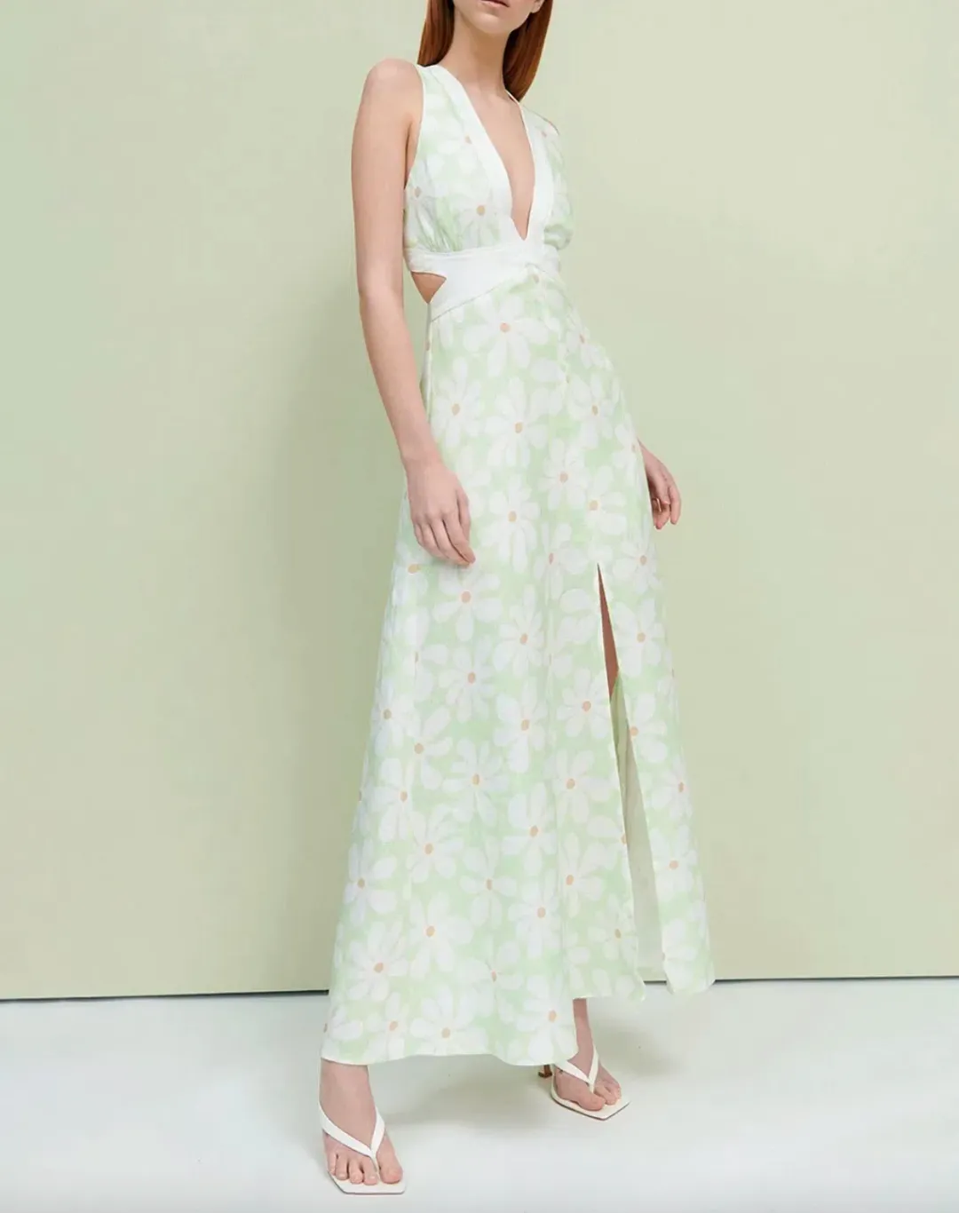 By Johnny Fleur Tie Back Midi Dress Floral Size 14 / XL for rent on The Volte - main image
