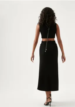 Aje Arp Cut Out Knit Midi Dress Black Size AU 12 for rent on The Volte - image 4