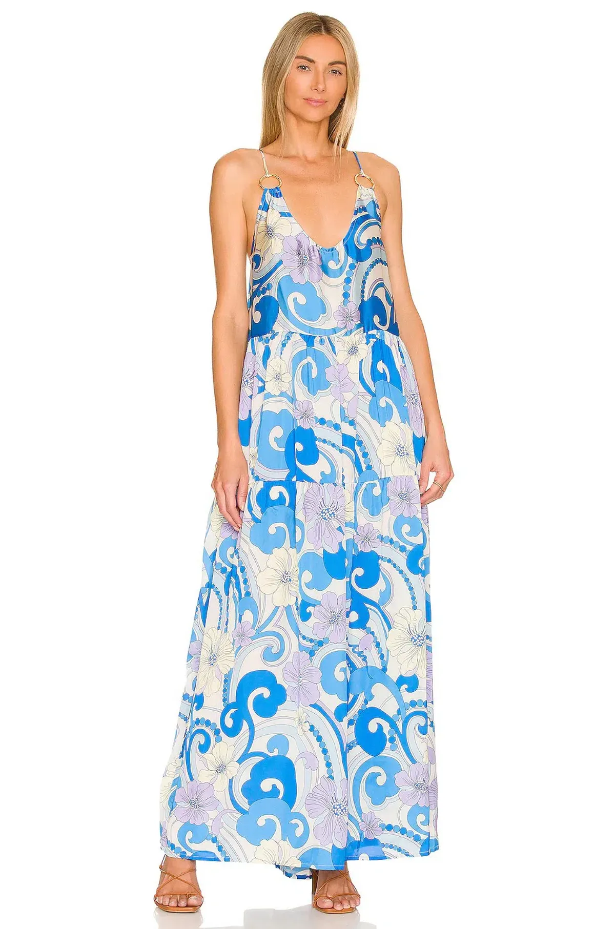 Cin Cin Anemone Dress Blue Floral Size 8 for rent on The Volte - main image