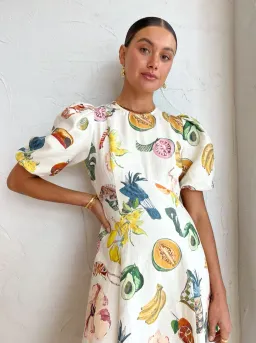 Alemais Theo Midi Dress Multi Print Size 10 for rent on The Volte - image 2