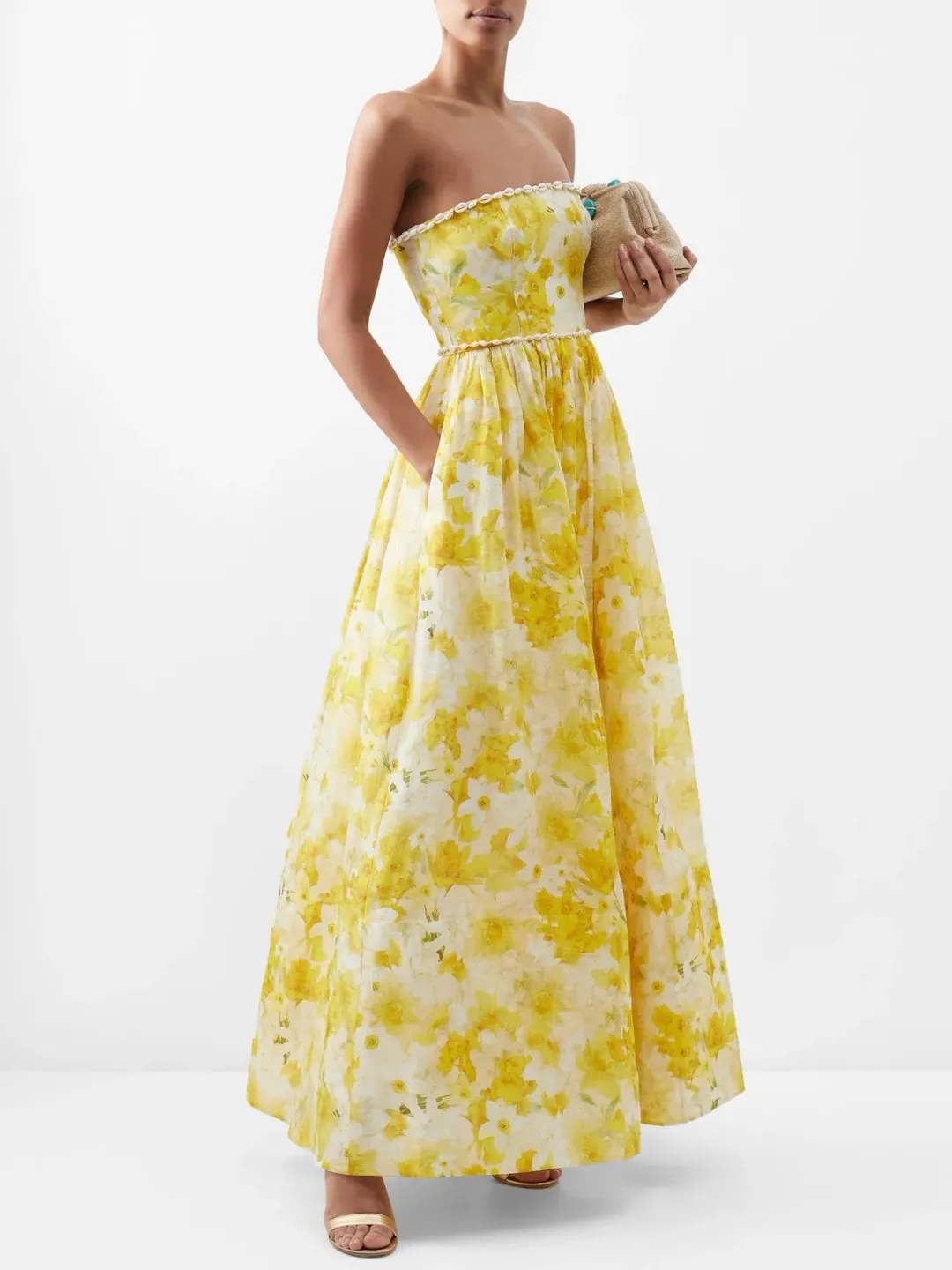 Zimmermann Wonderland Shell Gown in Daffodil Print Size 1/AU 10 for rent on The Volte - main image