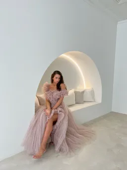 Tarik Ediz Patrice Dress Blush Size 10  for rent on The Volte - image 3