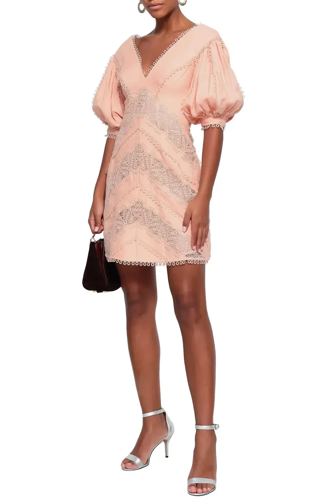 Zimmermann Painted Heart Chevron Mini Dress Blossom Size 8 for rent on The Volte - main image