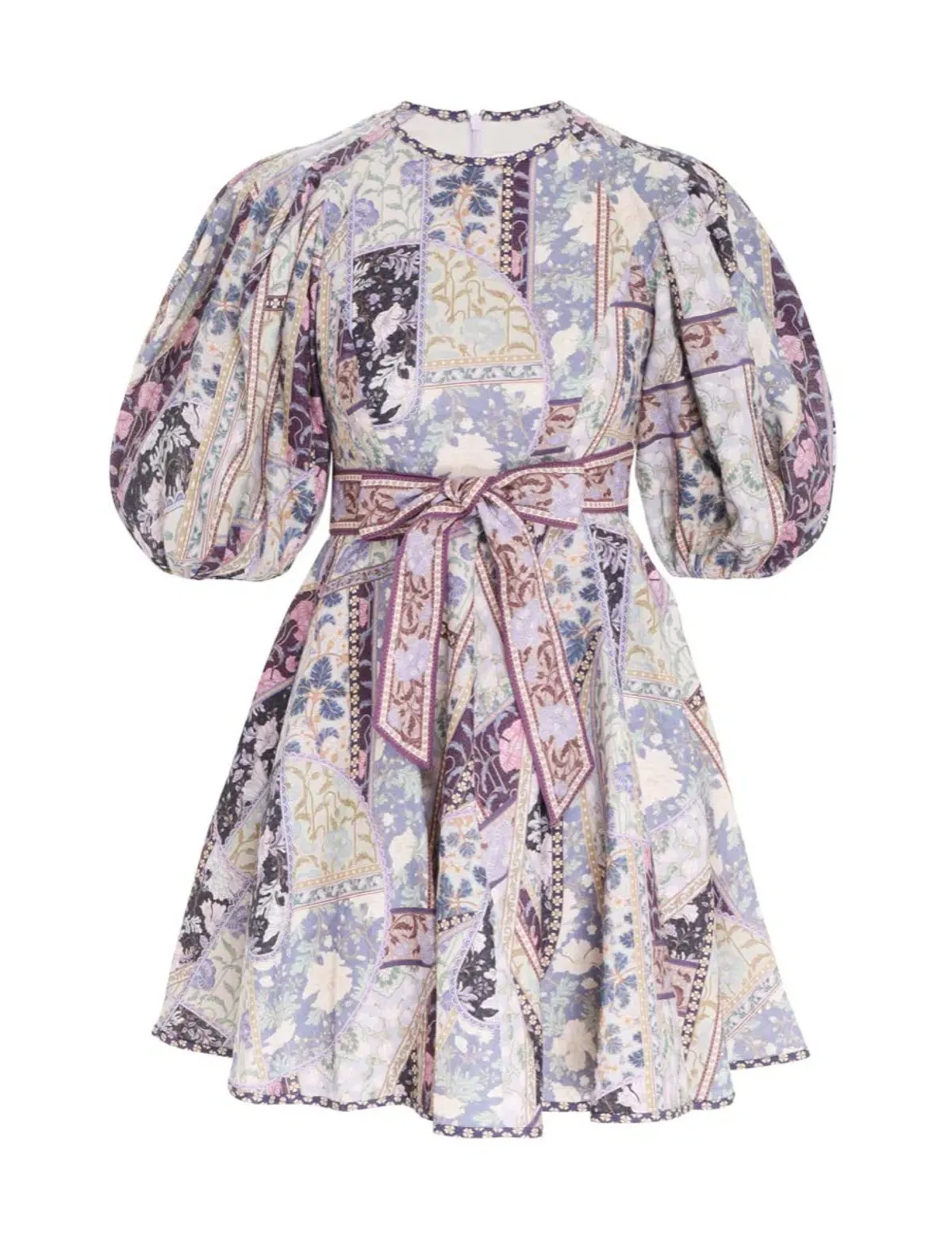 Zimmermann Celestial Day Mini Dress Lavender Swirl Floral Size 2/Au 12 for rent on The Volte - main image