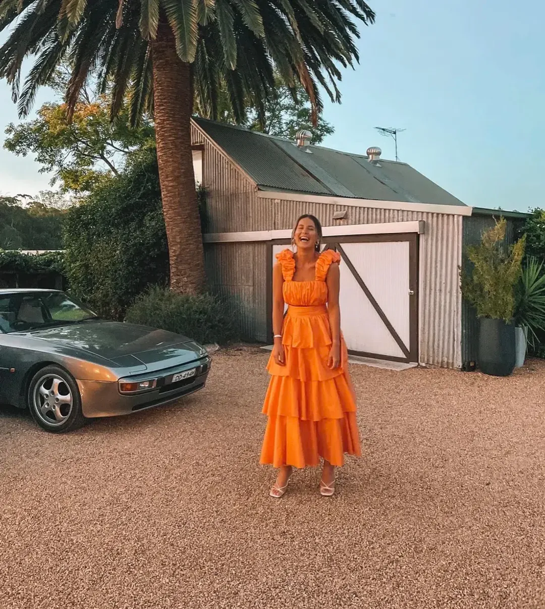 Aje Medina Orange Crop & Skirt Set Mandarin Size 8 for rent on The Volte - main image