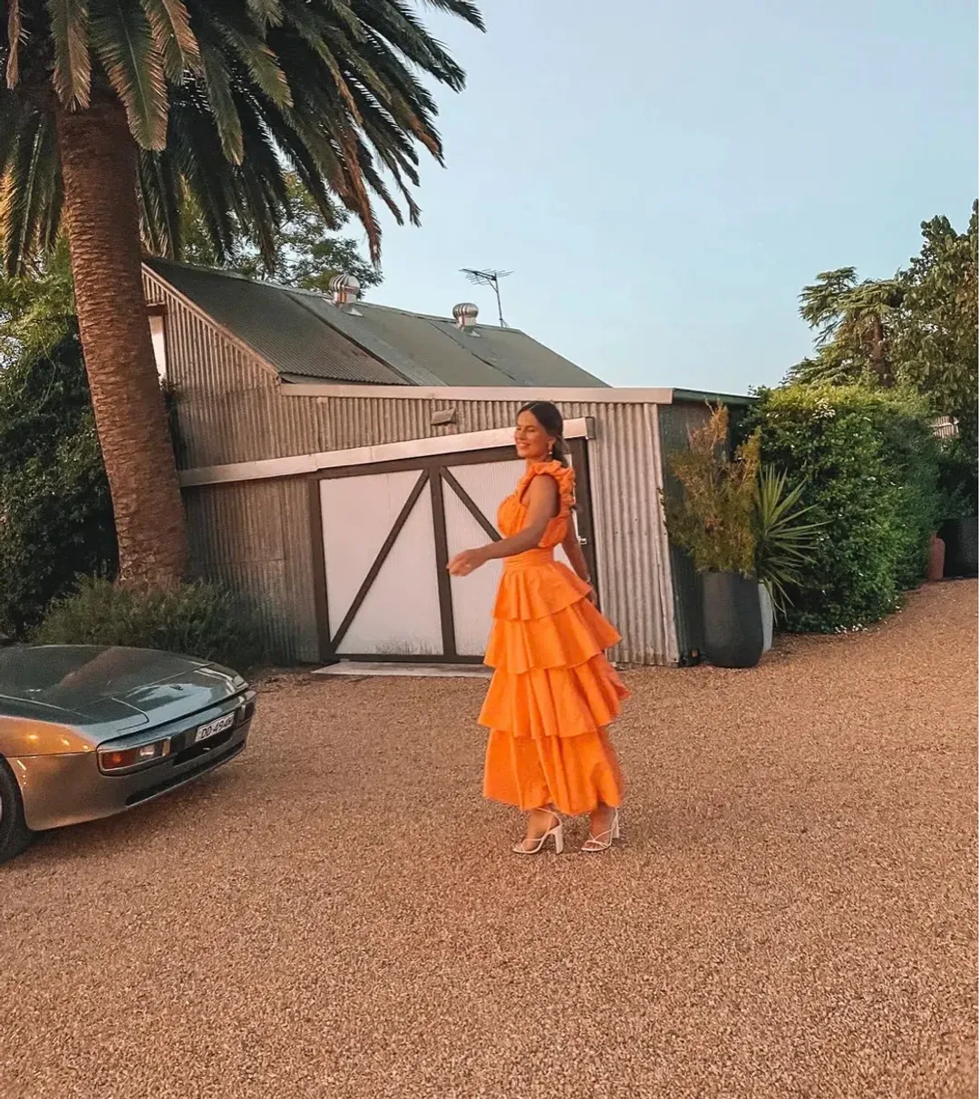 Aje Medina Orange Crop & Skirt Set Mandarin Size 8 for rent on The Volte - main image