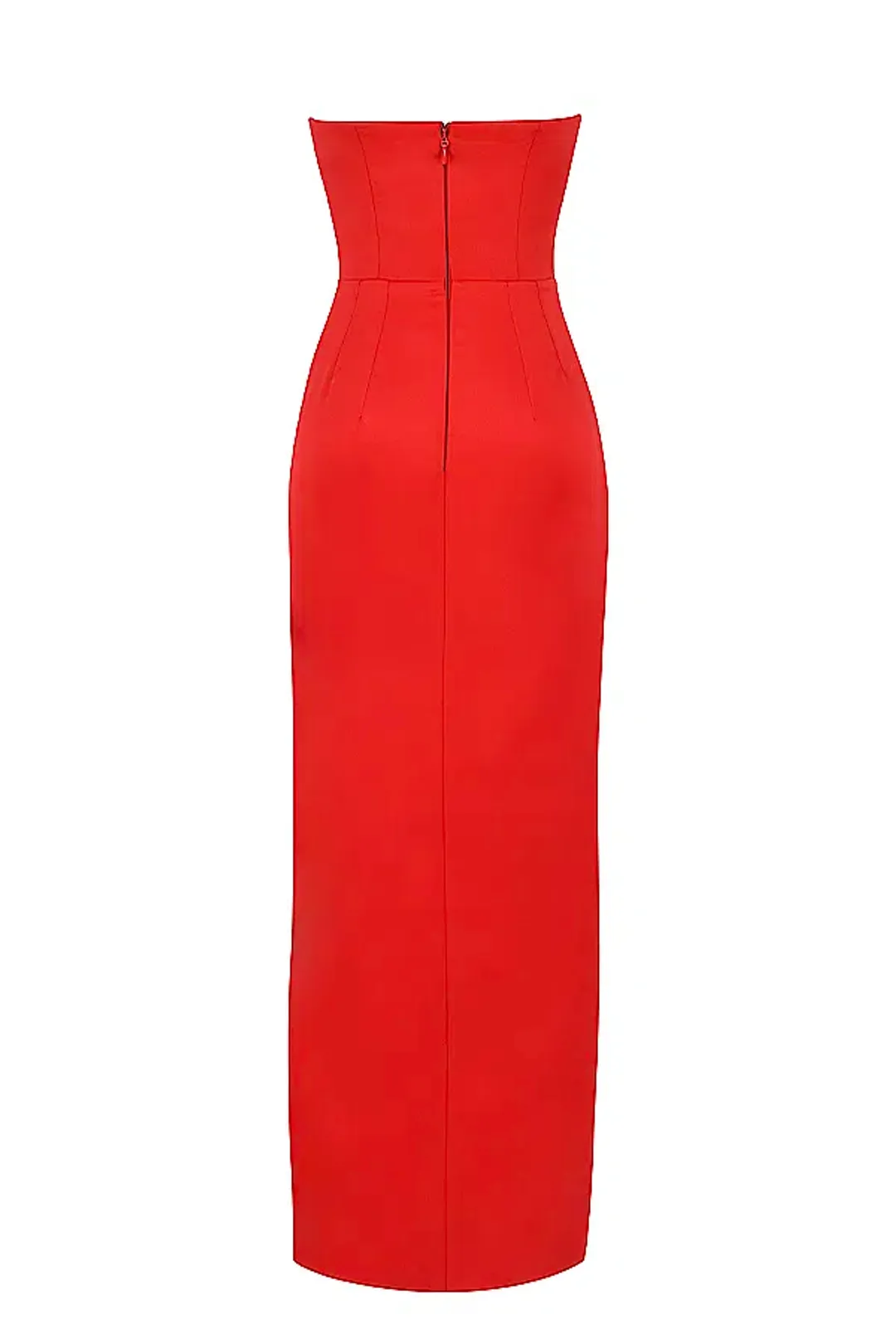 House of CB Adrienne Satin Strapless Gown Scarlet Red Size Large / Au 12 for rent on The Volte - main image