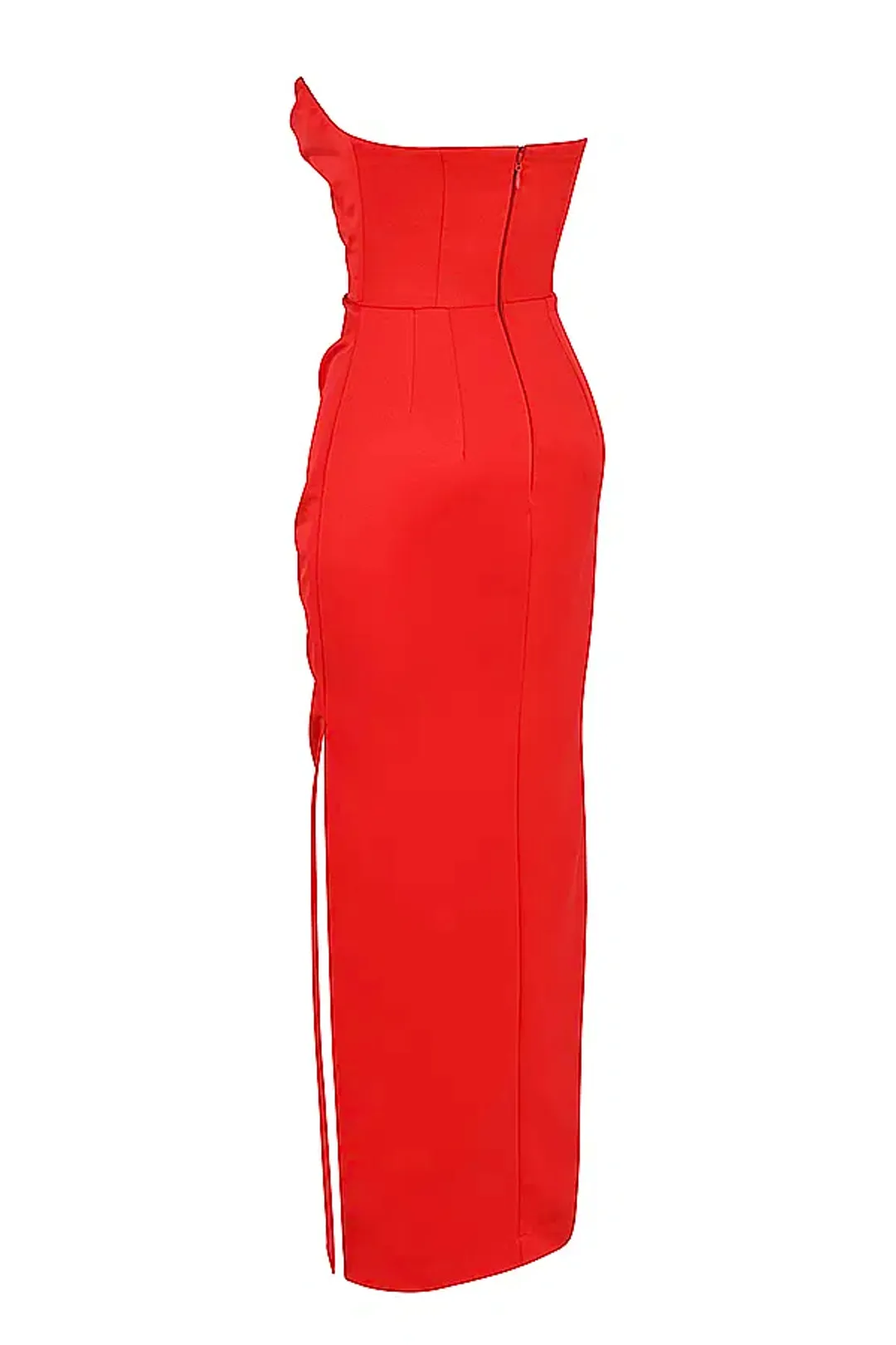 House of CB Adrienne Satin Strapless Gown Scarlet Red Size Large / Au 12 for rent on The Volte - main image
