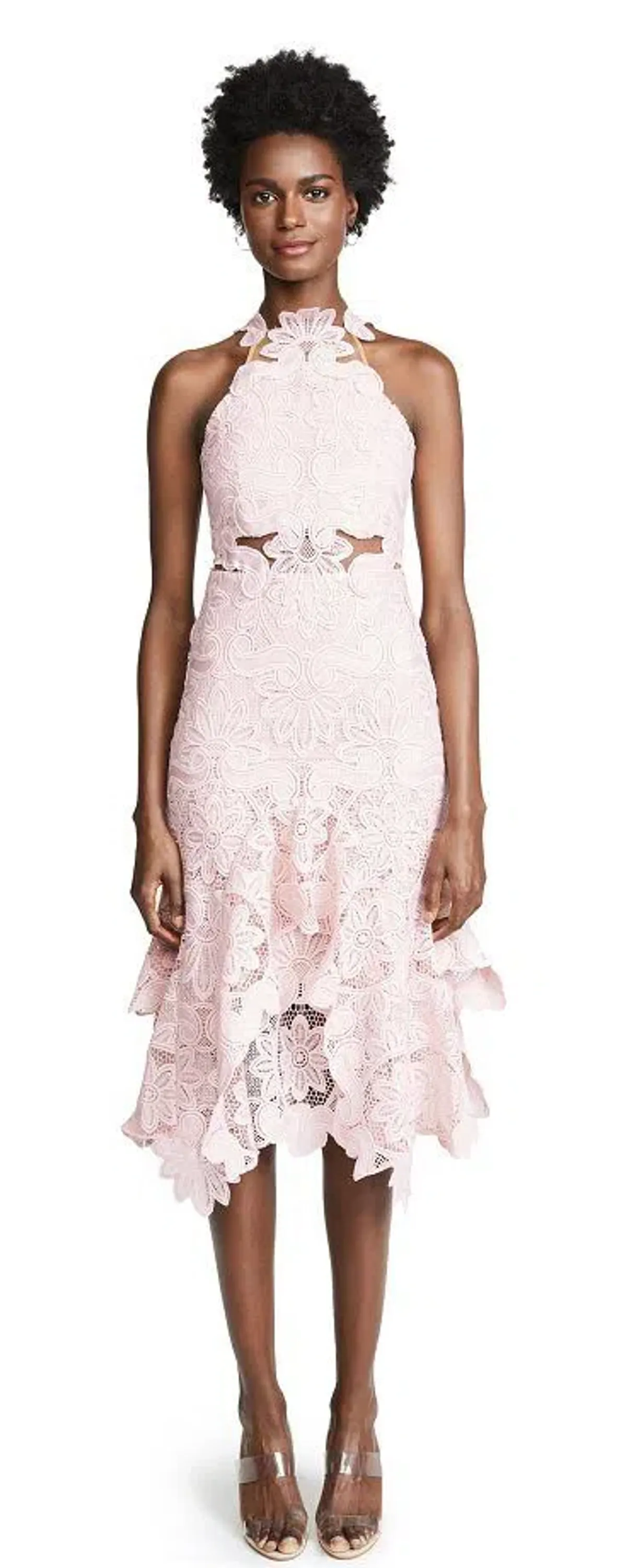Thurley Waterlily Midi Dress Nude Size 10 for rent on The Volte - main image