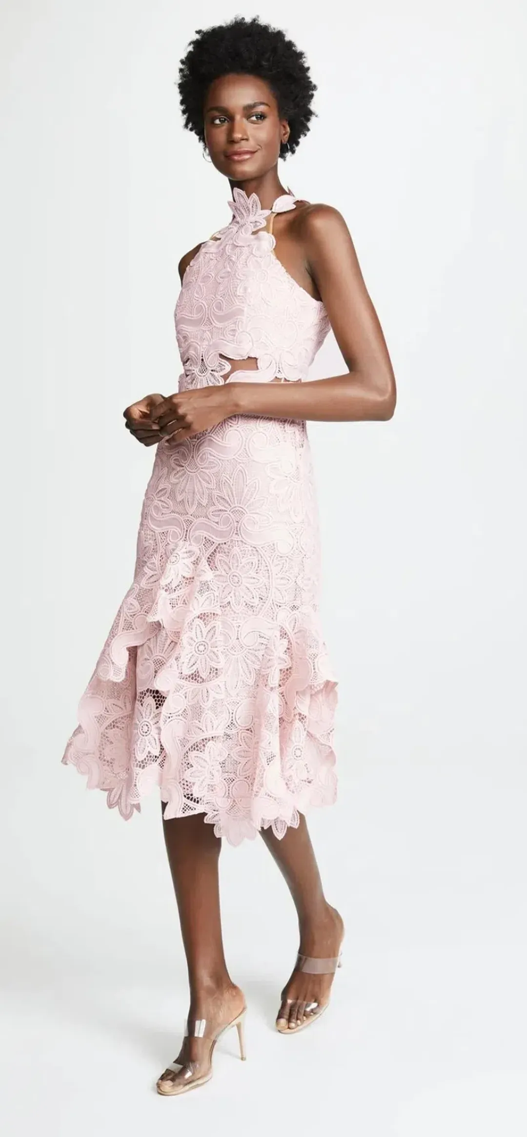 Thurley Waterlily Midi Dress Nude Size 10 for rent on The Volte - main image