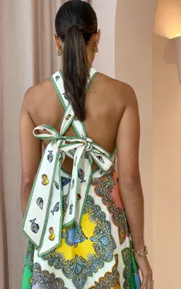 Alemais Trippy Troppo Halter Midi Dress Multi Print Size 8 for rent on The Volte - image 8