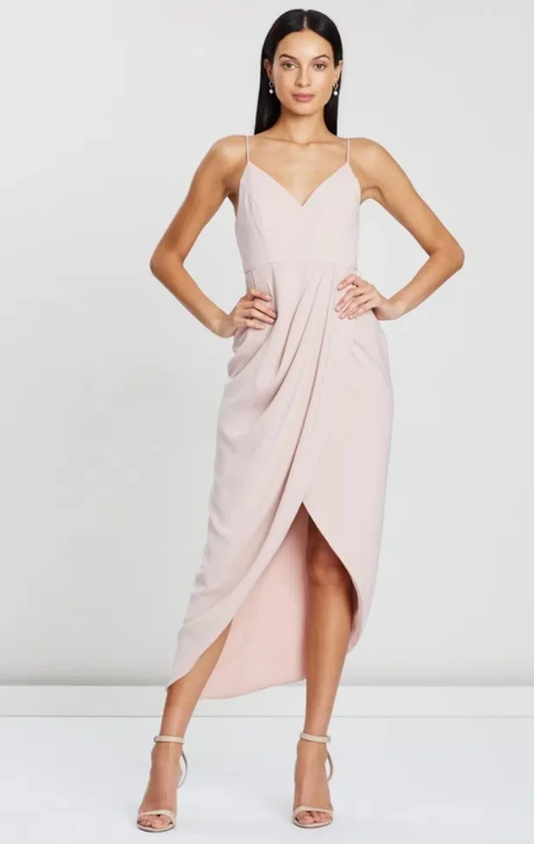 Shona Joy Core Cocktail Draped Maxi Dress in Ballet Size 8 for rent on The Volte - main image