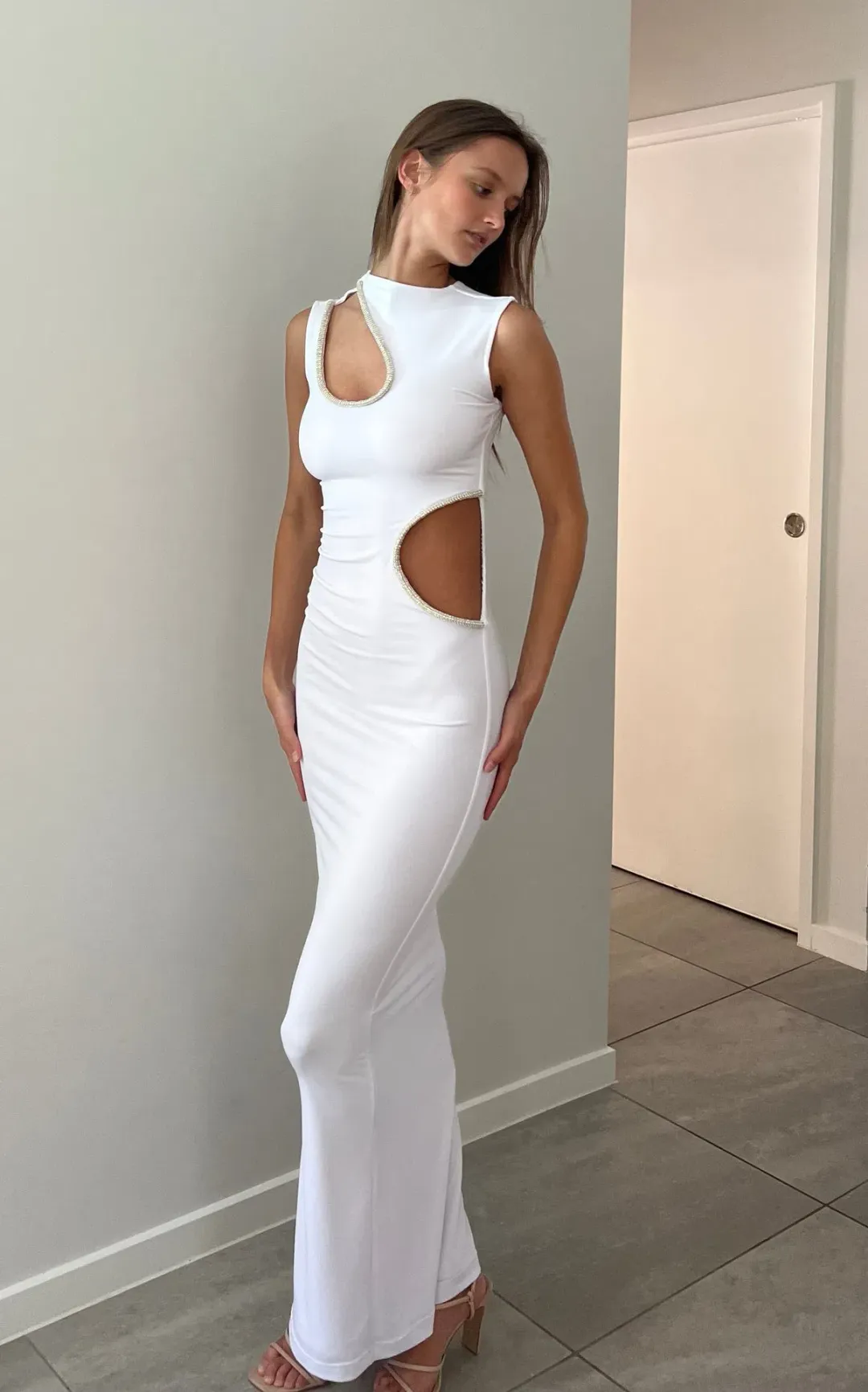 Ivona Skelo Vivia Dress White Size 6 for rent on The Volte - main image