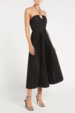 Rebecca Vallance Magdalena Halter Midi Dress Black Size 16 for rent on The Volte - image 1