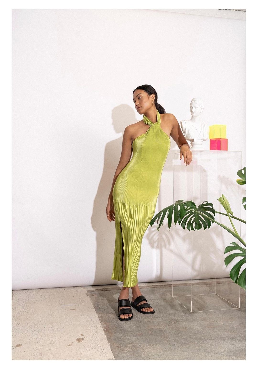 L’IDEE SIOREE Pleated Halter Gown for rent on The Volte - main image