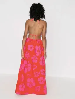 Staud Apfel Hibiscus Maxi Dress Pink Size M / AU 10 for rent on The Volte - image 2
