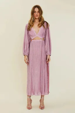 Suboo Mars Long Sleeve Cut Out Maxi Pink Size AU 12 for rent on The Volte - image 1