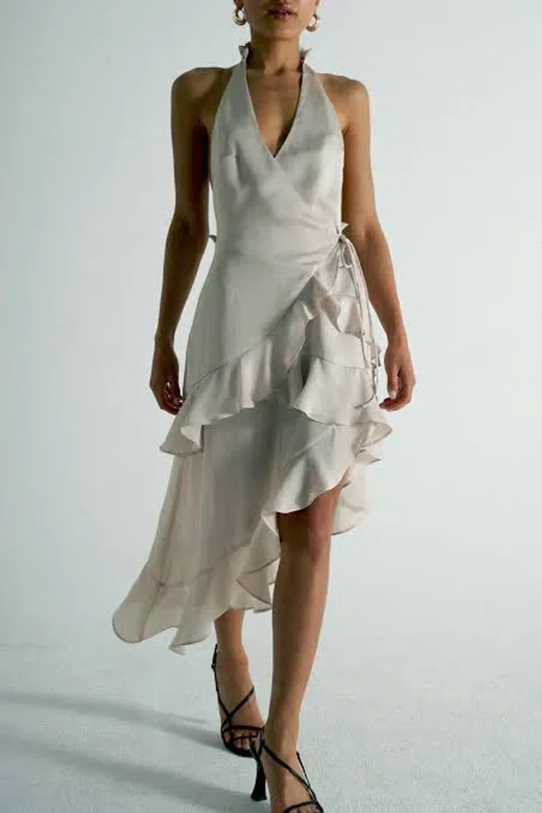 Luhmann Lamina Backless Frill Dress Champagne Cream Size AU 8 for rent on The Volte - main image
