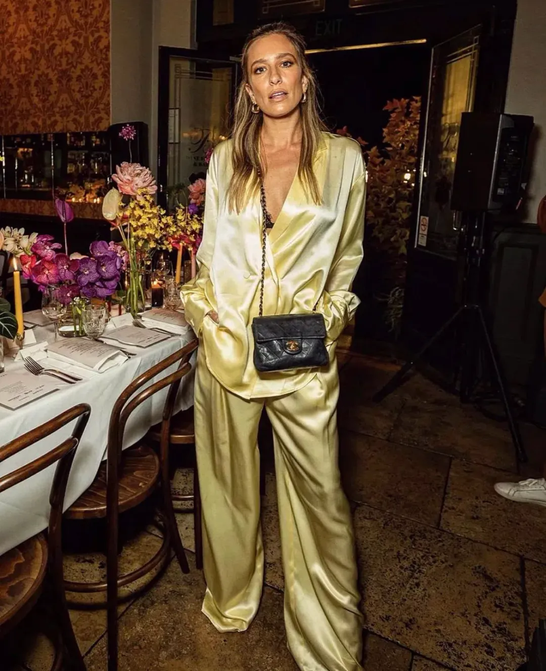 Michael Lo Sordo Relaxed Silk Boy Pant Pale Yellow Size AU 8 for rent on The Volte - main image