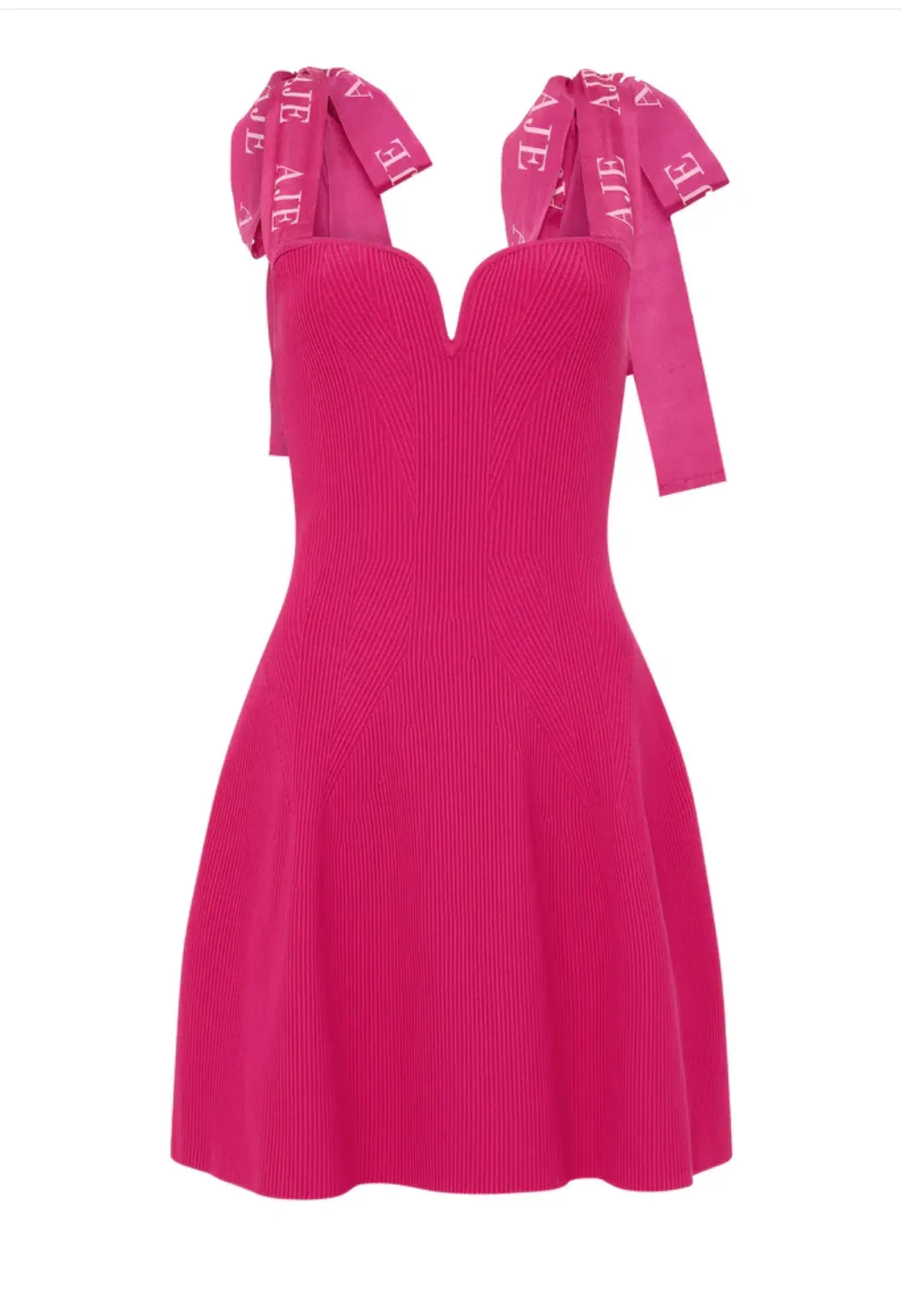 Aje Amber Knit Dress Pink Size AU 8 for rent on The Volte - main image