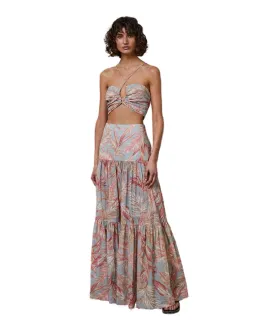 Bec & Bridge Miami Palm Skirt and Top Pink Set Size AU 6  for rent on The Volte - image 1