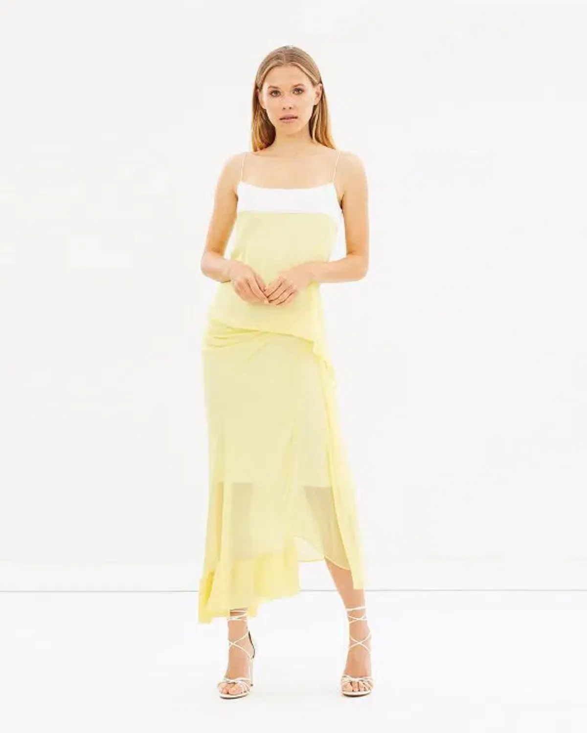Christopher Esber Waffled Hem Dress Yellow AU 6 for rent on The Volte - main image