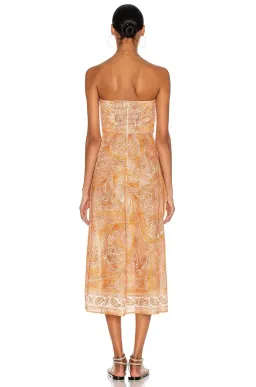 Zimmermann Brighton Tie Waist Midi Dress Tangerine Paisley Size 0 / AU 8 for rent on The Volte - image 2