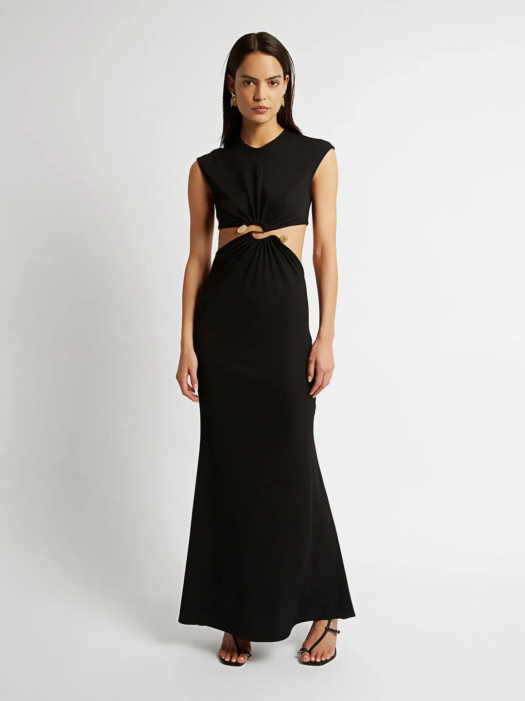 Christopher Esber Distorted Split Quartz Dress Black Size 8 for rent on The Volte - main image