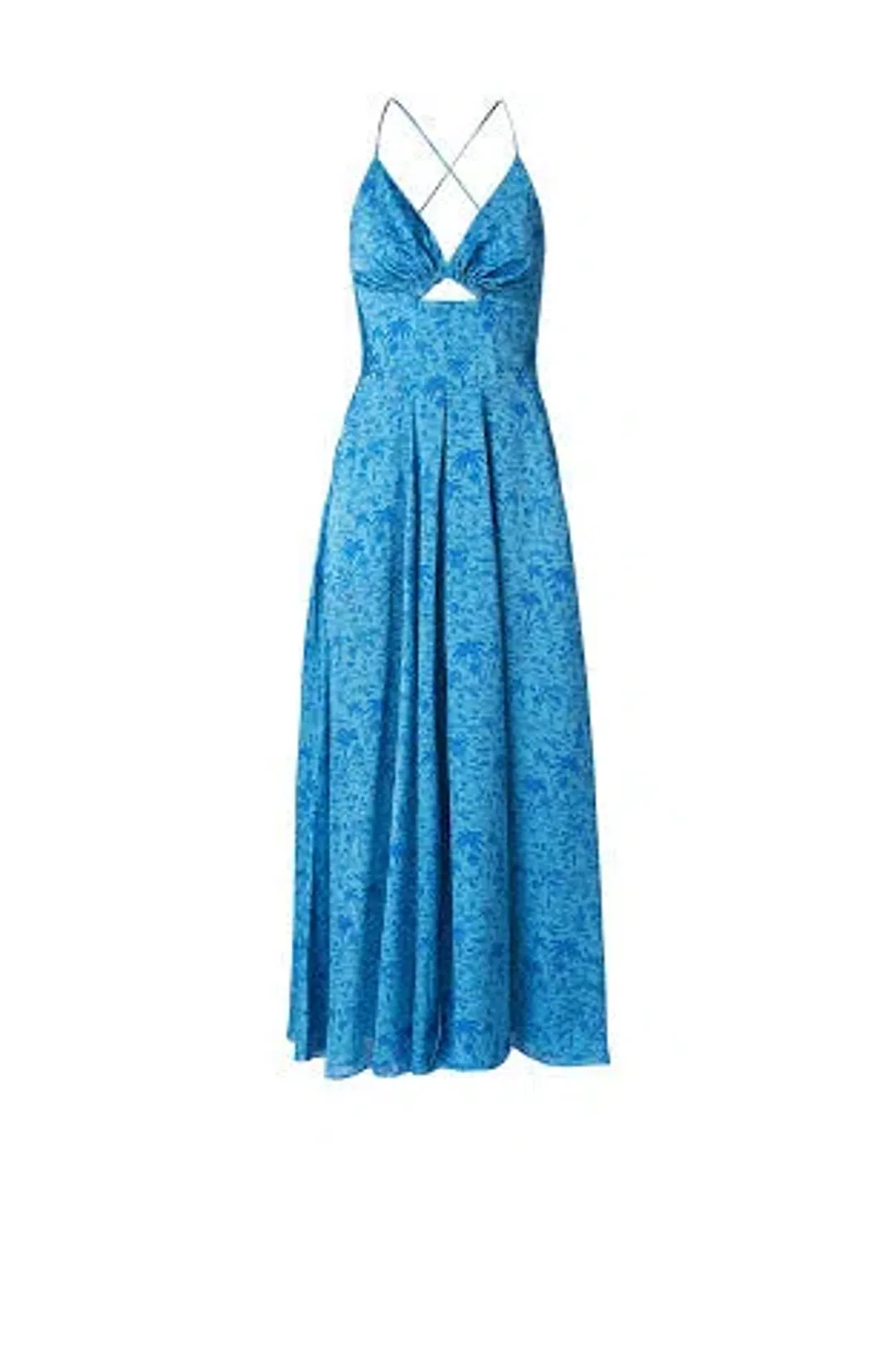 Scanlan Theodore Silk Tropical Strappy Dress Blue Size 8  for rent on The Volte - main image