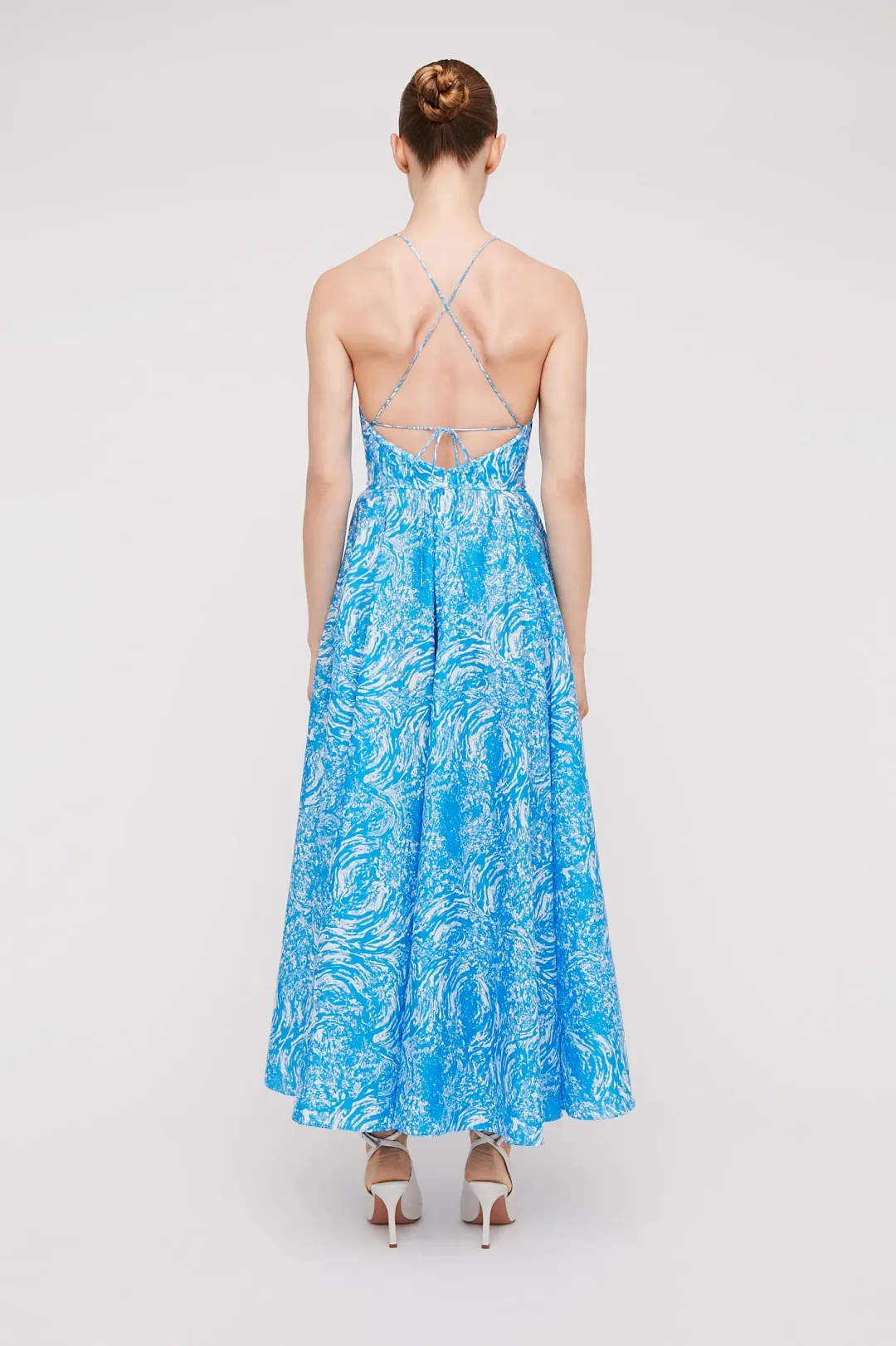 Scanlan Theodore Cotton Ocean Shoestring Dress Blue/Print Size 10  for rent on The Volte - main image