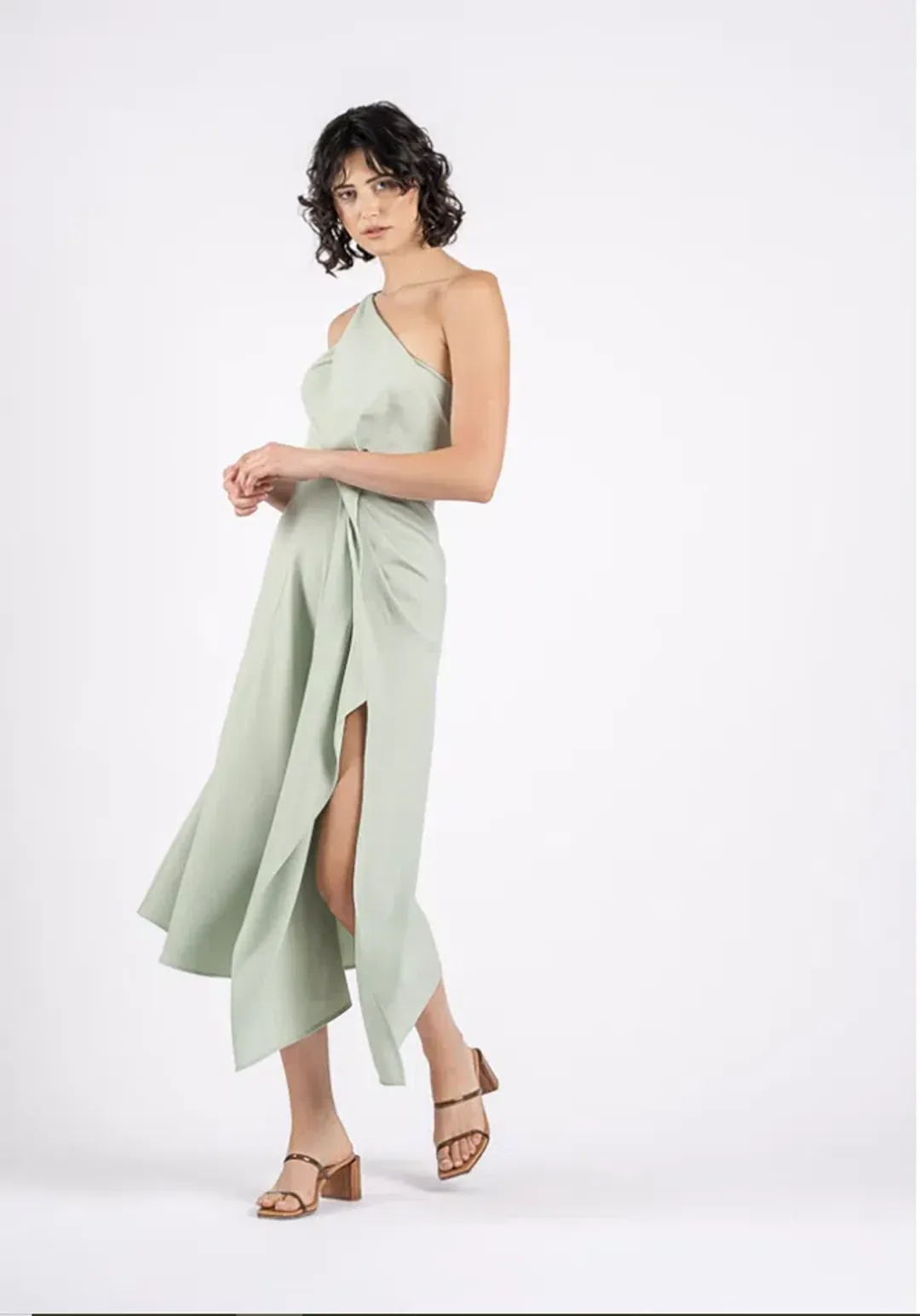 One Fell Swoop Iris Midi Dress Mint Pastel Size 10 for rent on The Volte - main image