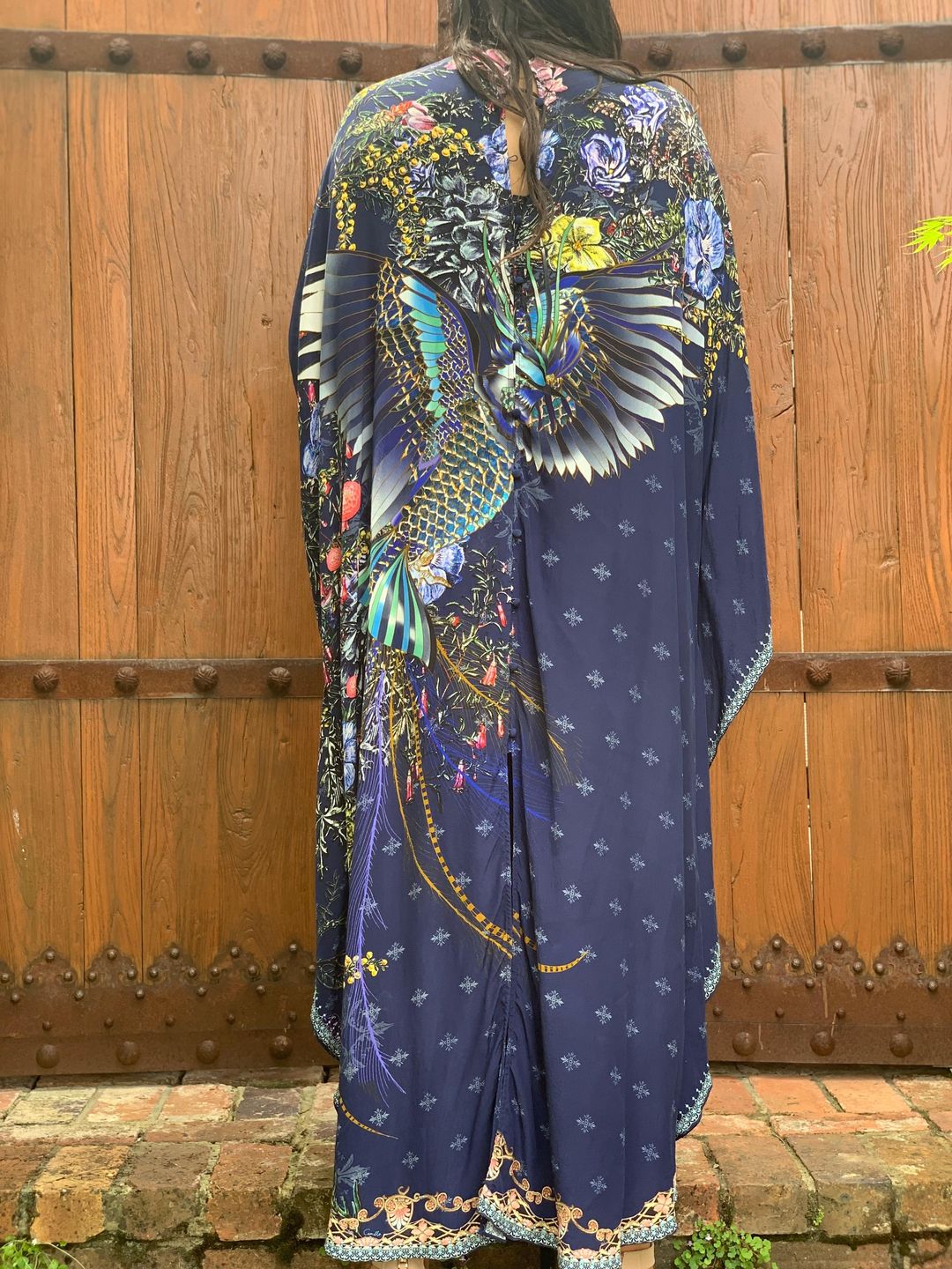 Camilla Southern twilight kaftan w high collar size 16 for rent on The Volte - main image