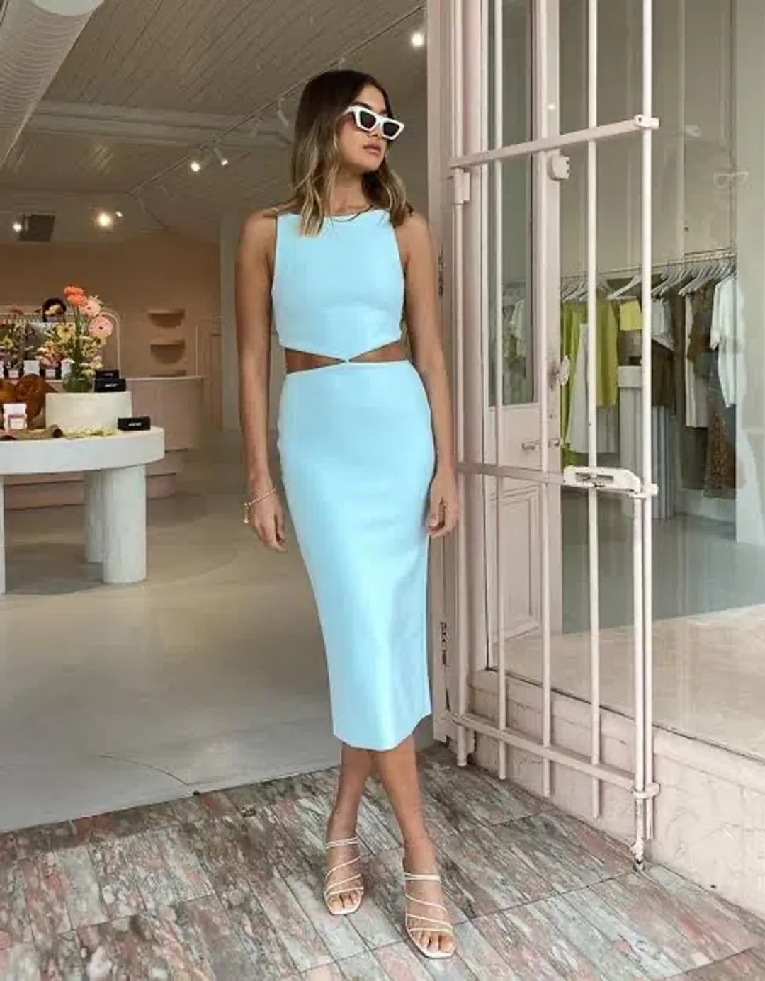 Bec & Bridge Scout Cut Out Midi Dress Cool Mint Size 6 for rent on The Volte - main image