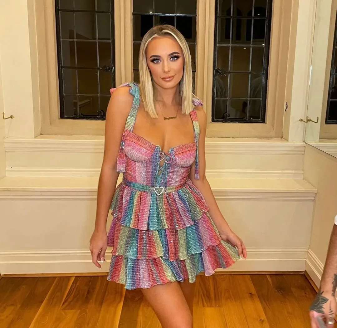 THE NEW ARRIVALS by İlkyaz Özel Lily Rose in Rainbow Waves Size 12/L for rent on The Volte - main image