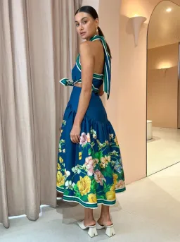 Alemais Lyla Halter Midi Dress Floral Size 8 for rent on The Volte - image 3